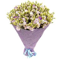 Bouquet of white-blue eustoma