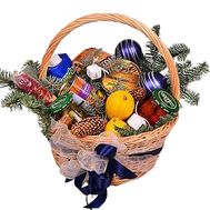 Christmas basket with food