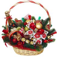 Gift basket with champagne for the New Year