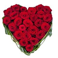 Composition of flowers heart