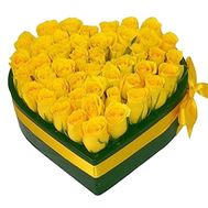 Composition heart from roses