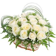 Heart of white roses