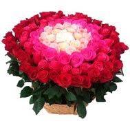 Chic basket of 101 imported roses