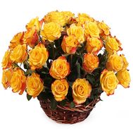 Bright basket of imported roses