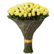 101 yellow rose 80 cm