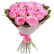 15 pink roses