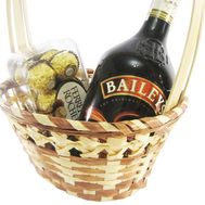Baileys and sweets in a basket