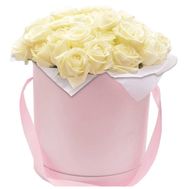 White roses in a hat box