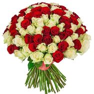 Large bouquet of roses with a birthday
