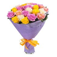 27 multi-colored roses