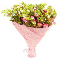 Bouquet of white-red eustoma