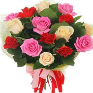 15 multi-colored roses