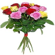 15 multi-colored roses