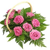 Bouquet of roses in a basket
