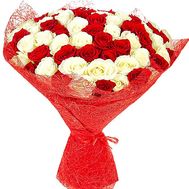 Bouquet with red and white roses