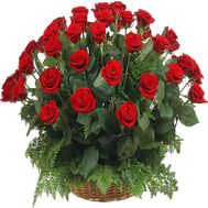 Flower basket of roses