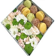 Flowers and sweets in a box