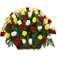 Flowers in a basket of roses