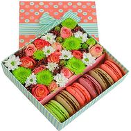 Box with flowers and pasta