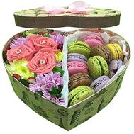 Box with flowers and sweets