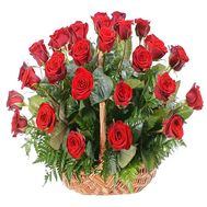 Basket of red roses
