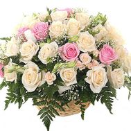 Basket of shrub and common roses