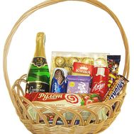 Basket of sweets and champagne