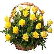 Yellow roses basket
