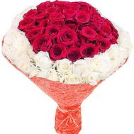 Red white bouquet of roses 101