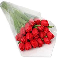 Red tulip in a bouquet