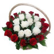 Unusual basket of imported roses