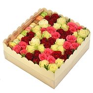 Gift box with flowers and sweets
