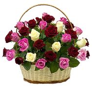 Roses in the basket for the anniversary