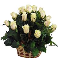 Happy birthday bouquet in the basket