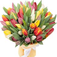 Bright bouquet of tulips