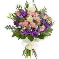 Designer bouquet with eustoma and alstroemerias