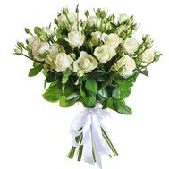 Cute bouquet of white spray roses