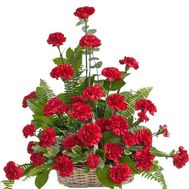 35 carnations in the basket