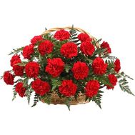 Basket of 25 red carnations