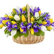 Basket of spring flowers