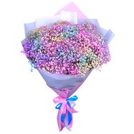 A bouquet of 21 multi-colored gypsophila