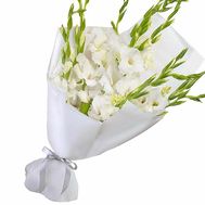 White gladioli for a girl