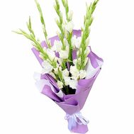 White gladiolus with decoration