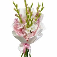 Bouquet of 9 white and pink gladioli