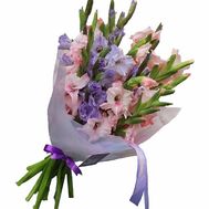 Bouquet of 11 purple and pink gladioli