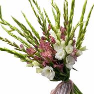 Bouquet mix of white and pink gladiolus