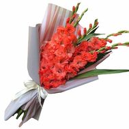 Bouquet of orange gladiolus