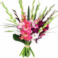 A wonderful bouquet of colorful gladioli