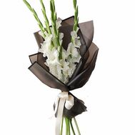 Five white gladiolus