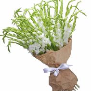 Gorgeous bouquet of white gladiolus